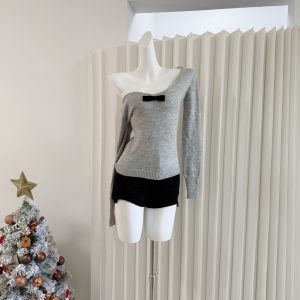 Yumeo Yu 10/26 Miss Hera Two-Way Velvet Butterfly Mohair Knit Top