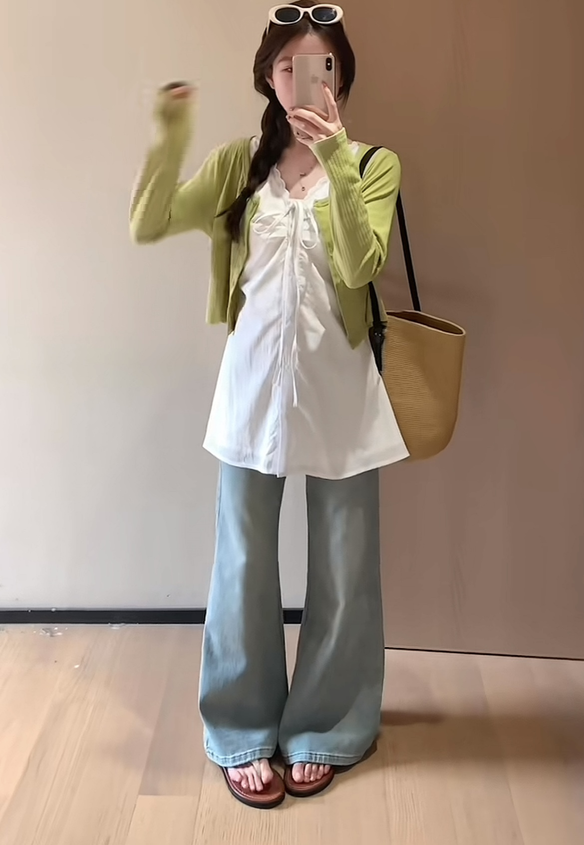 Women's Two-Piece Skirt and Cardigan Set - 100% Cotton Woven Fashion Set - Image 3