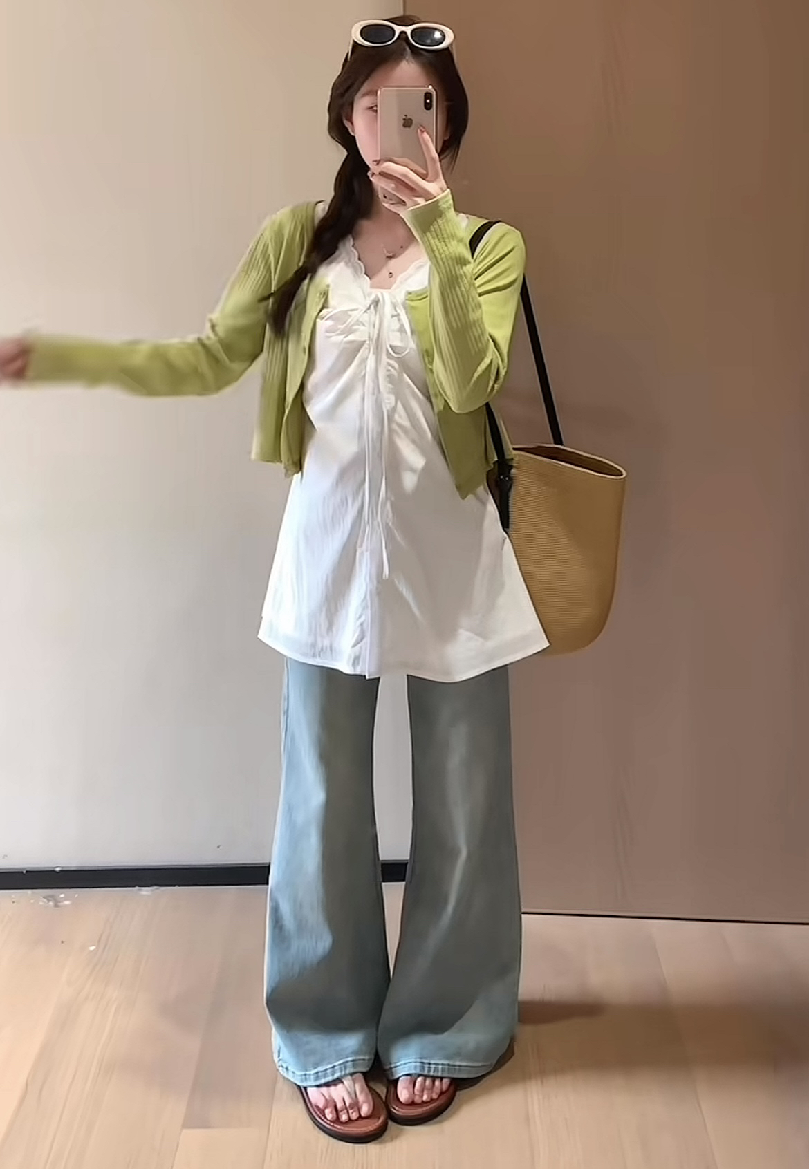 Women's Two-Piece Skirt and Cardigan Set - 100% Cotton Woven Fashion Set - Image 4