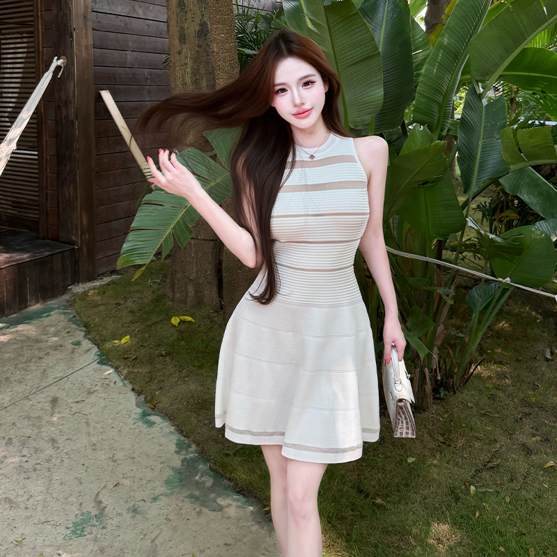 Sleeveless Knit Bodycon Dress for Women Summer 2026 Hollow Waist - Image 5