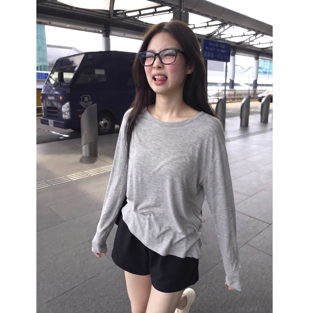 Korean Style Gray Lightweight Long Sleeve T-Shirt Women Solid Loose Lazy Breathable Sun Protection Cover-Up Summer Top - Image 2